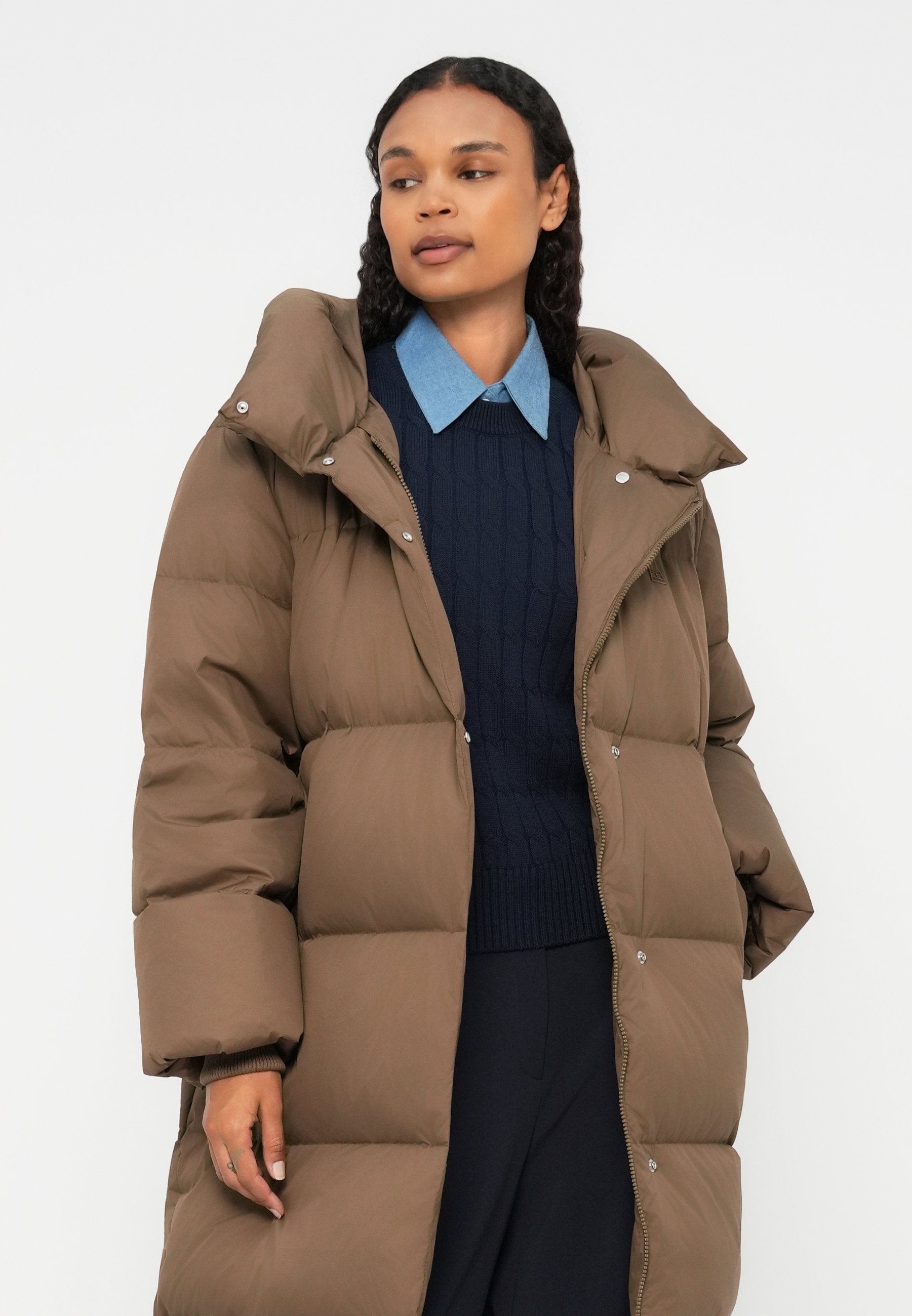 WATER REPELLENT DOWN LONGLINE WRAP COAT Media 5