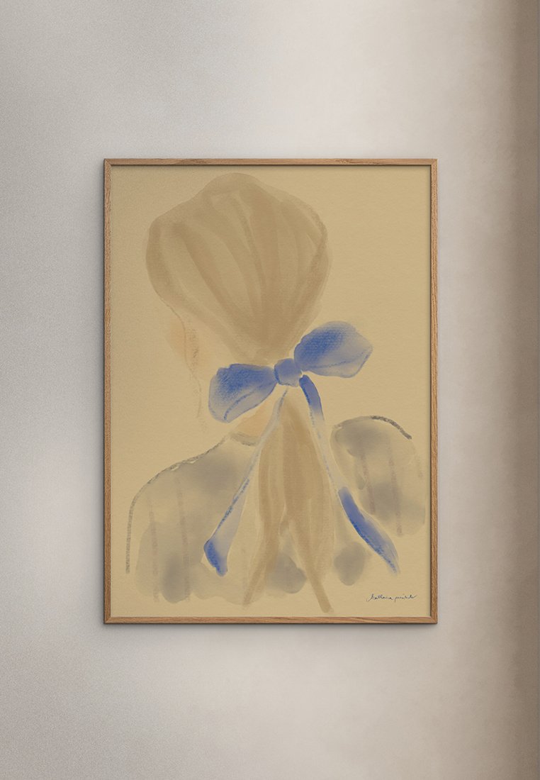Poster and Frame GIRL WITH A BLUE HAIR RIBBON