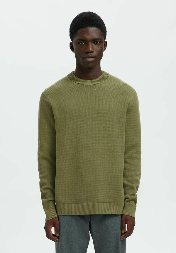 Selected SLHDANE LS KNIT STRUCTURE CREW NECK NOOS