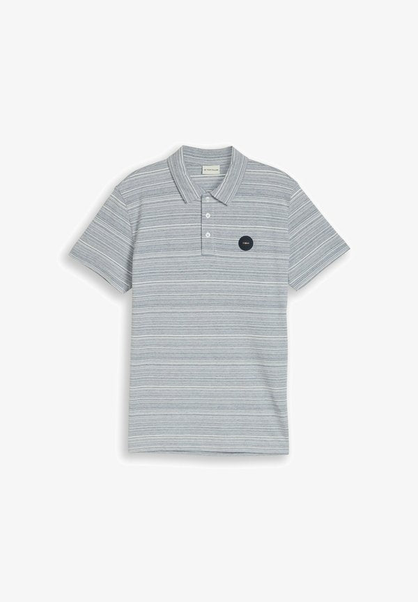 TOM TAILOR PIQUÉ POLOSHIRT MIT FEINEN STREIFEN - Polo shirt - navy spacedye pique