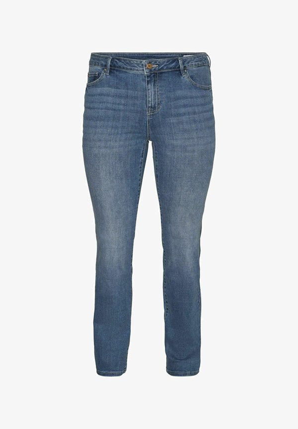 Vero Moda Curve Straight fit VMCFLASH Mid rise - Slim fit jeans - medium blue denim