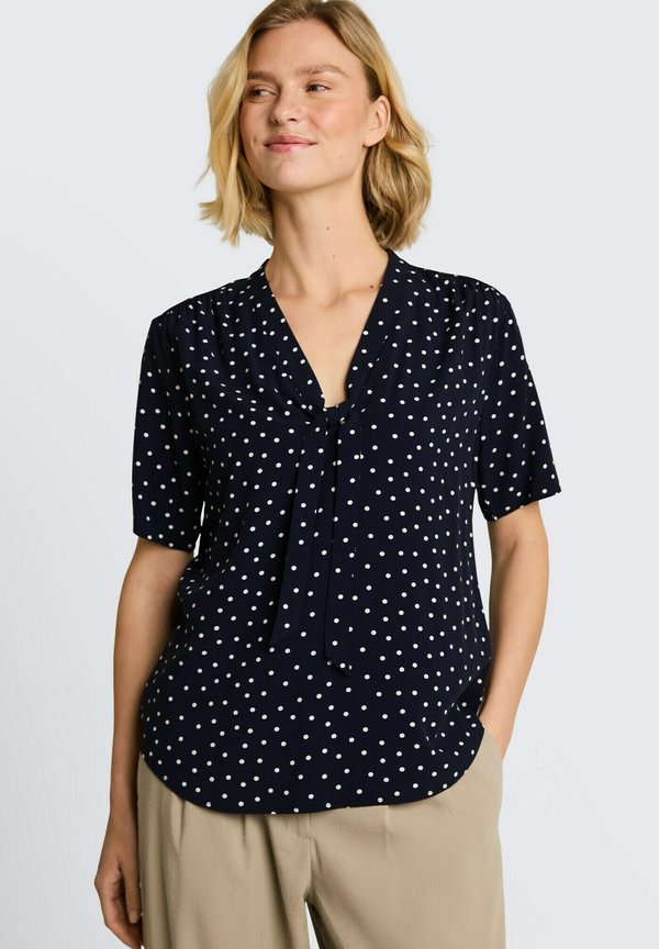 TOM TAILOR TOM TAILOR BLUSEN & SHIRTS BLUSE MIT PUNKTEMUSTER - Blouse - navy white small dot design