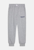 Graue Sweatpants aus einem Baumwollmischgewebe, mit einem elastischen Bund und Kordelzug, Seitentaschen und dem "Timberland"-Logo in Marineblau.