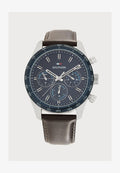 Tommy Hilfiger HAMPTON - Chronograph watch - silver-coloured/brown/blue
