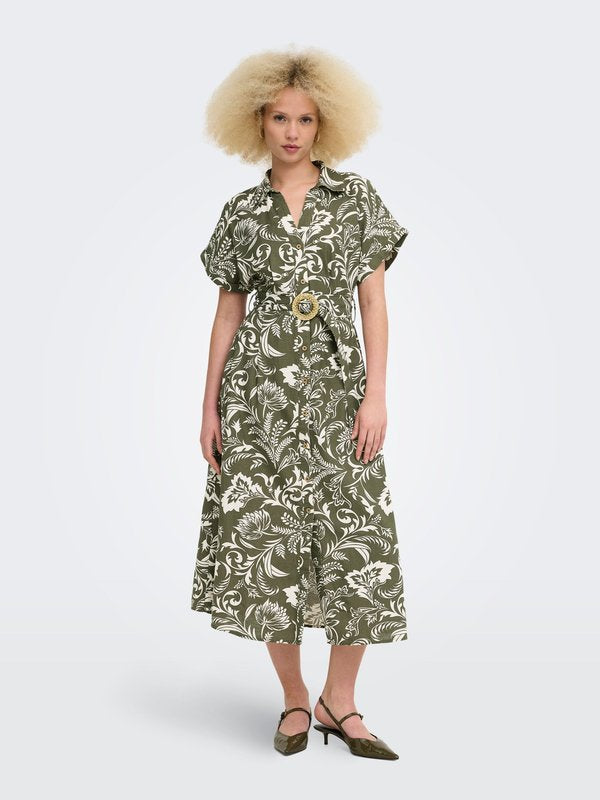 ONLY ONLJAKIRI Linen Long - Shirt dress - khaki