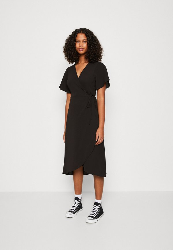Vero Moda VMSAKI  CALF WRAP - Day dress - black