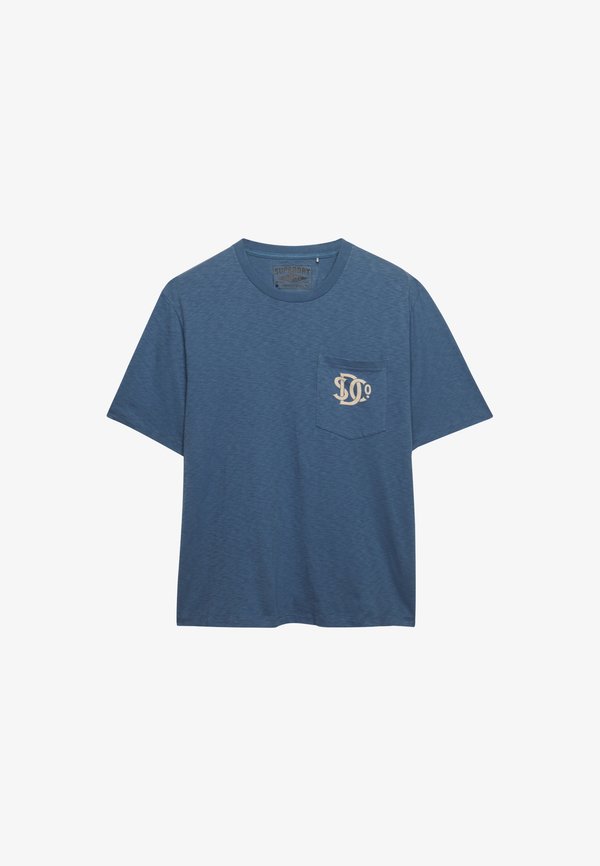 Superdry & Co THE MERCHANT STORE - GRAPHIC POCKET - Print T-shirt - dry slate blue