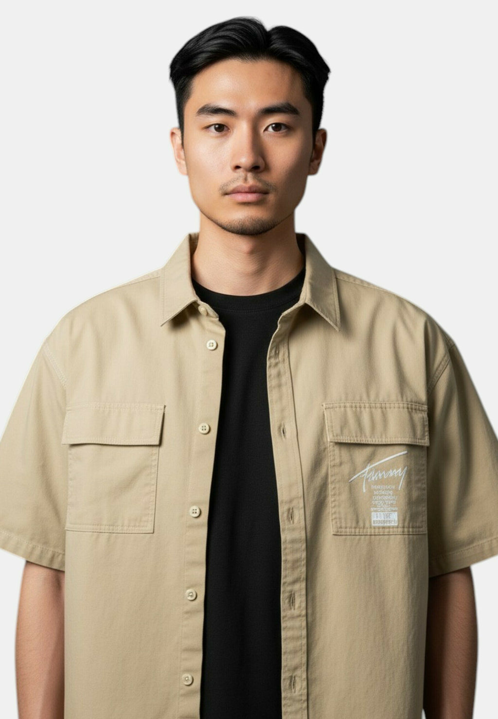 CAMICIA UOMO TOMMY HILFIGER BEIGE Media 5