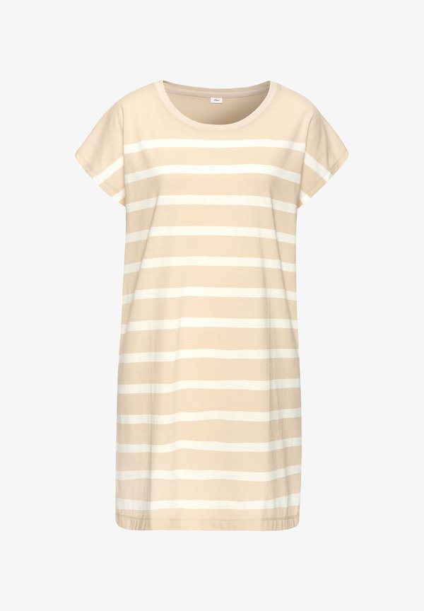 s.Oliver Nightie - beige weiß gestreift