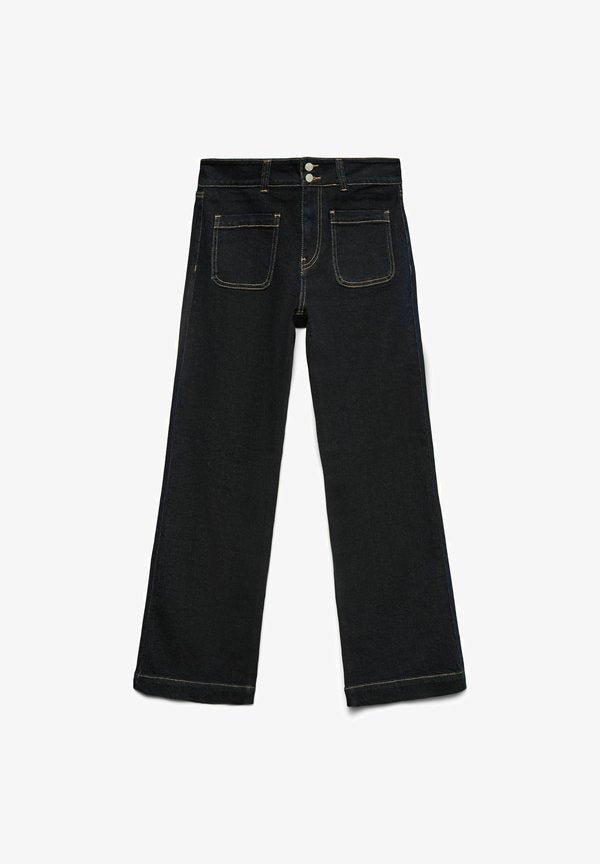 Vero Moda Flared fit VMVIVIANNE High rise - Flared Jeans - dark blue denim