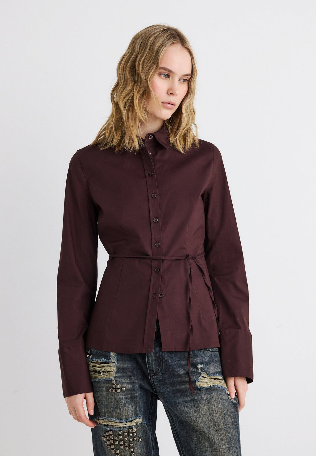 Gina Tricot SHAPED TIE BLOUSE