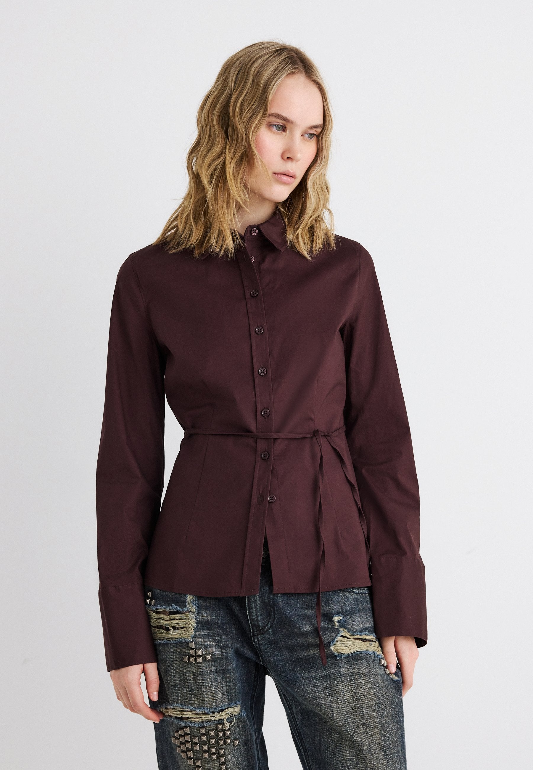 Gina Tricot SHAPED TIE BLOUSE