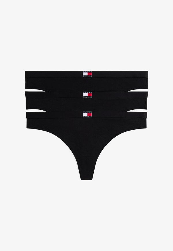 Tommy Hilfiger HERITAGE 3 PACK - Thong - black