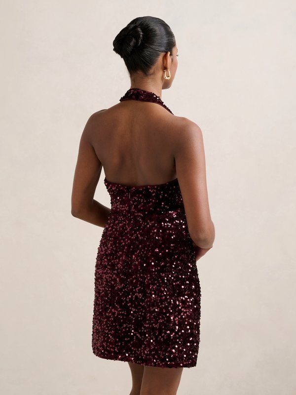 Forever New Petite RILEY SEQUIN HALTER MINI