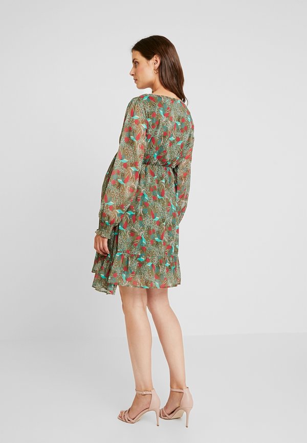 ohma! NURSING PRINTED CROSSED DRESS