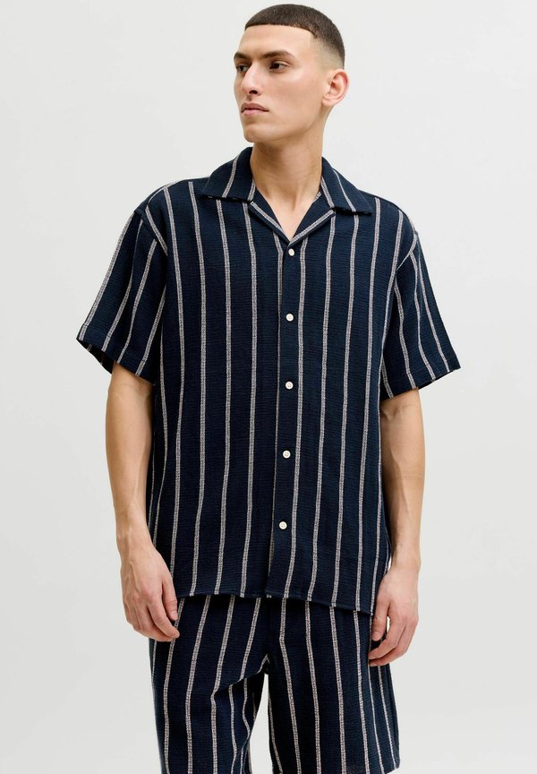 Jack & Jones JORCOBA STRIPE RESORT SHIRT SS SN - Shirt - Blue