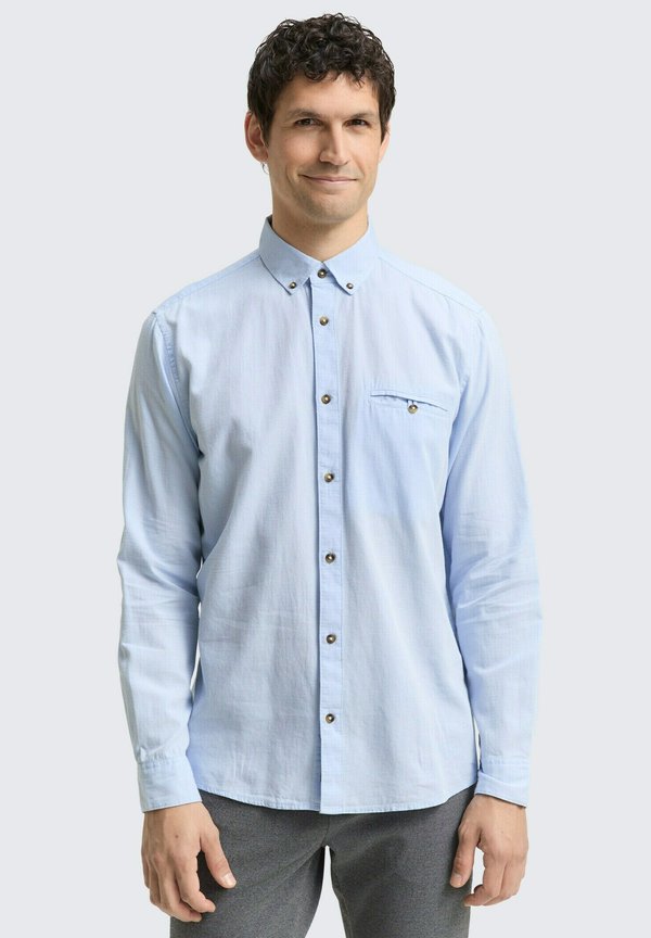 TOM TAILOR REGULAR FIT - Shirt - blue stripy structure