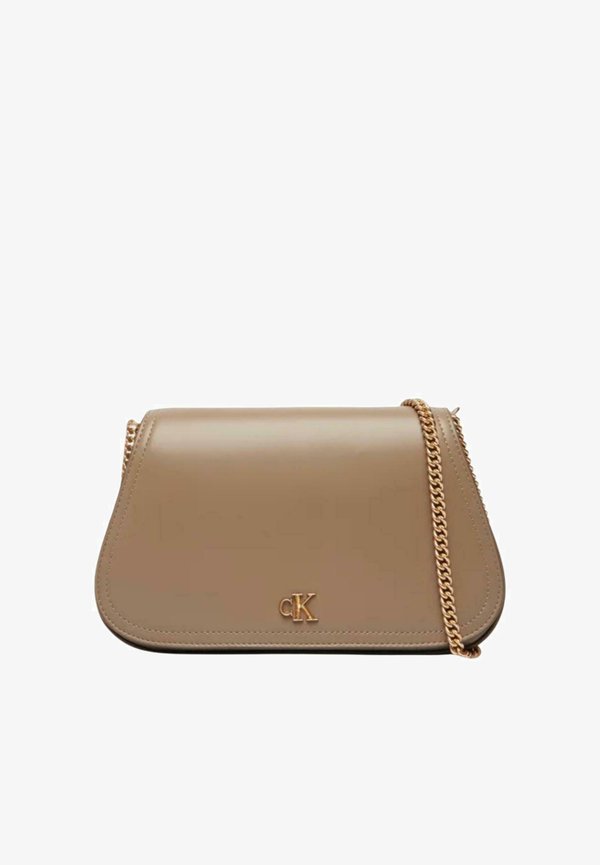 Calvin Klein CK CURVED ON CHAIN LV04F1153G - Cross body bag - taupe