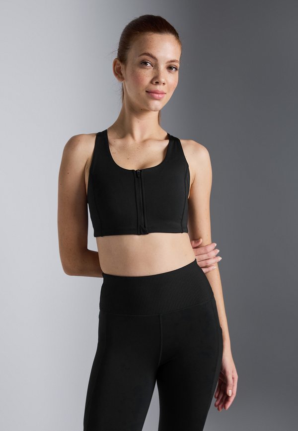 Even&Odd active MEDIUM SUPPORT BRA WITH ZIP UP FRONT & ADJUSTABLE STRAPS