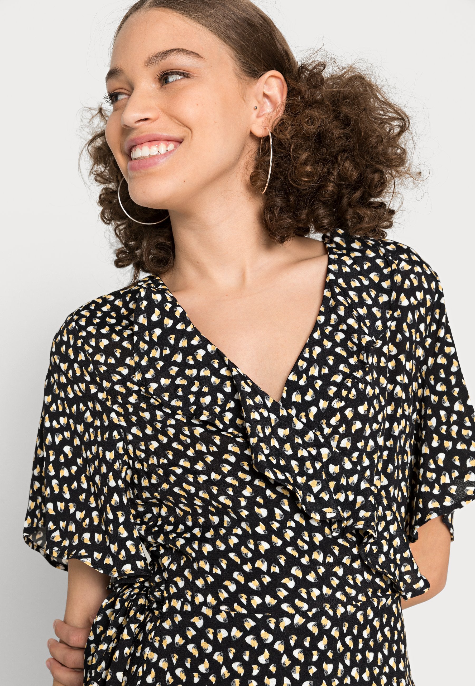 Colourful Rebel TELSI GRAPHIC LEAF WRAP DRESS