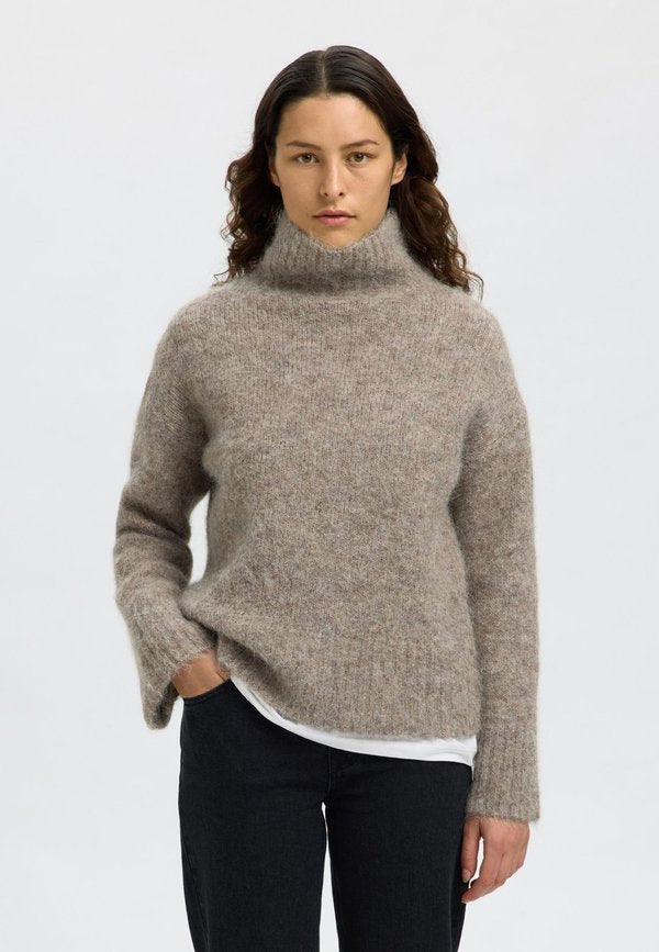 Selected SLWGABRIELLA LS KNIT HIGH NECK NOOS
