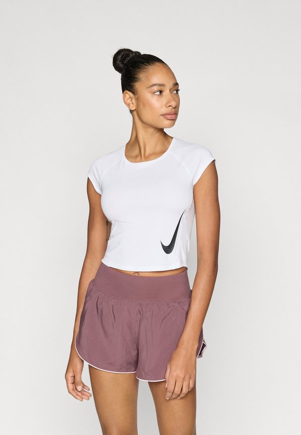 Nike Performance TEMPO RUN - Sports T-shirt - white/photon dust/reflective silver-coloured/black