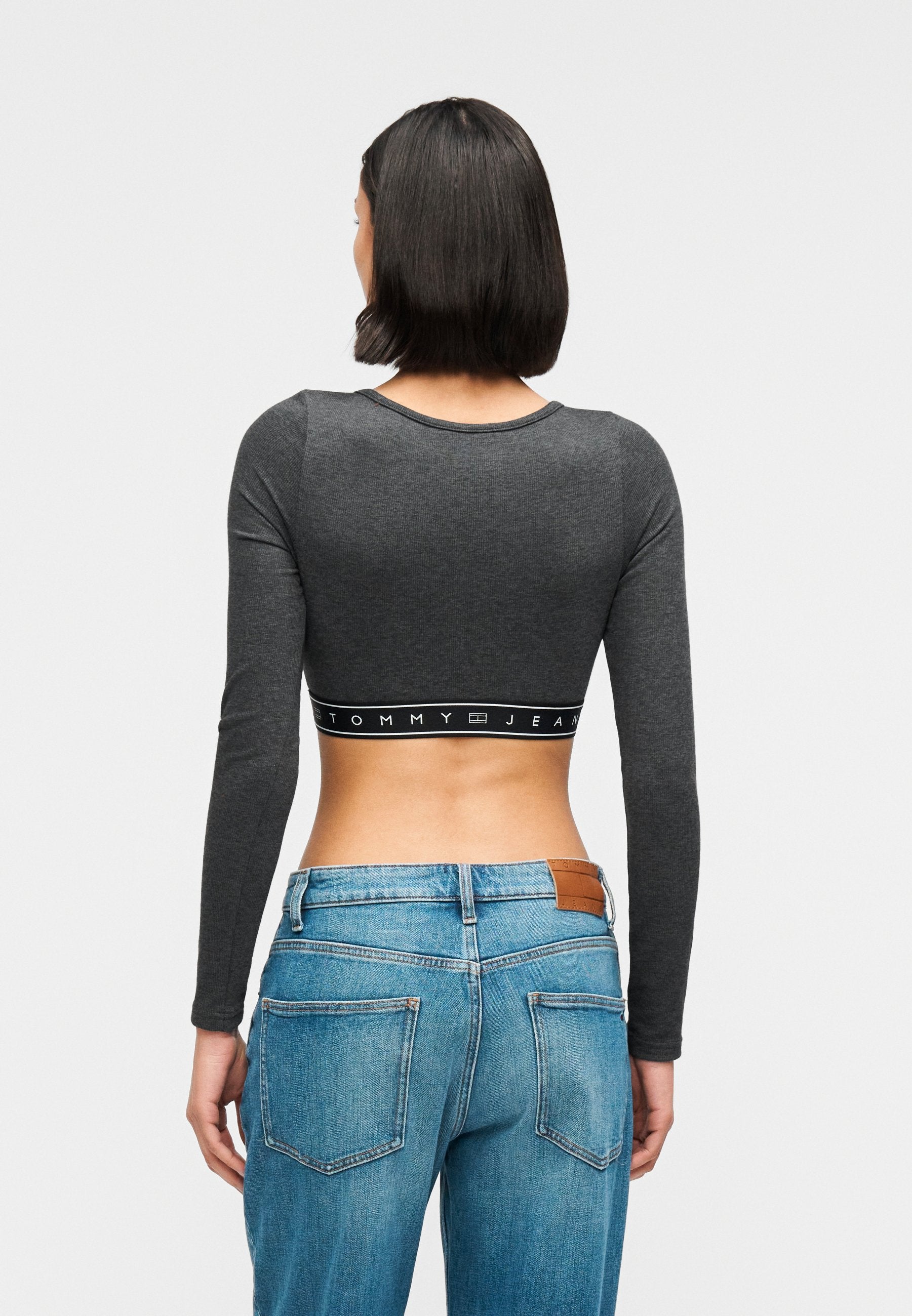 Tommy Jeans LONG SLEEVE SLIM CROP TOP