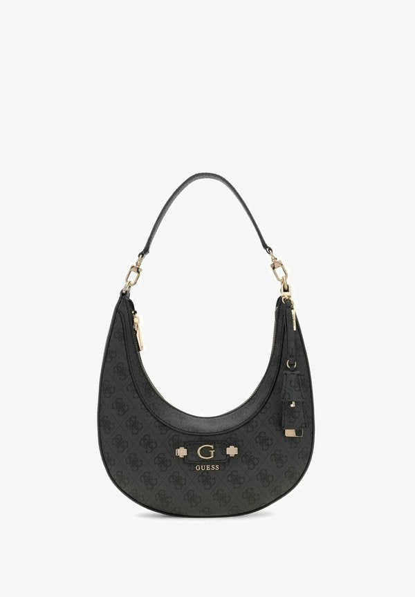 Guess LINDSEY HOBO - Handbag - coal logo
