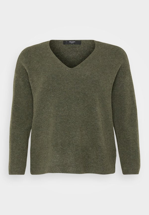 Vero Moda Curve Knitted VMCBESTI Knitted - Jumper - grape leaf melange