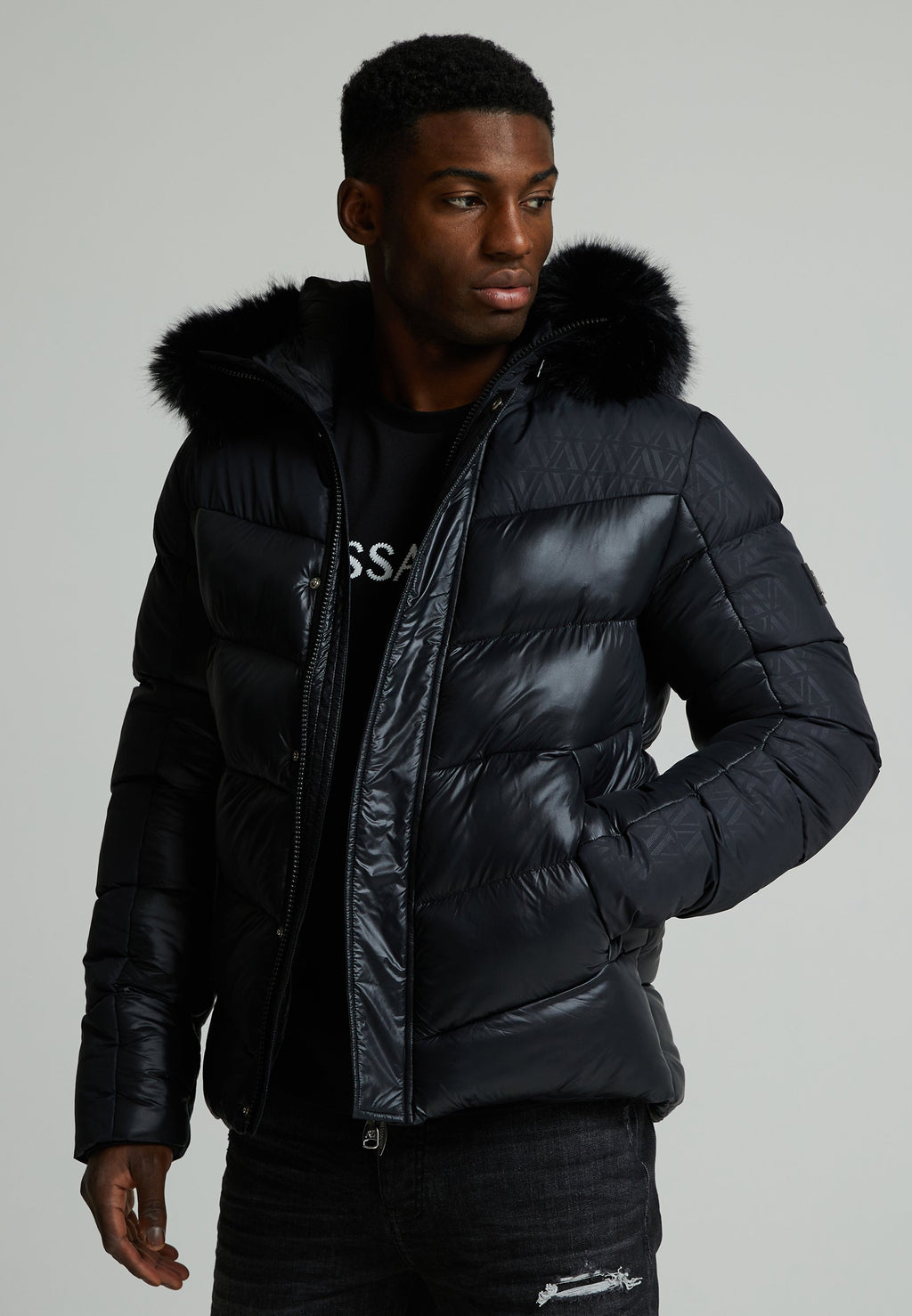 Alessandro Zavetti LAVANDA HIGH SHINE PUFFER JACKET