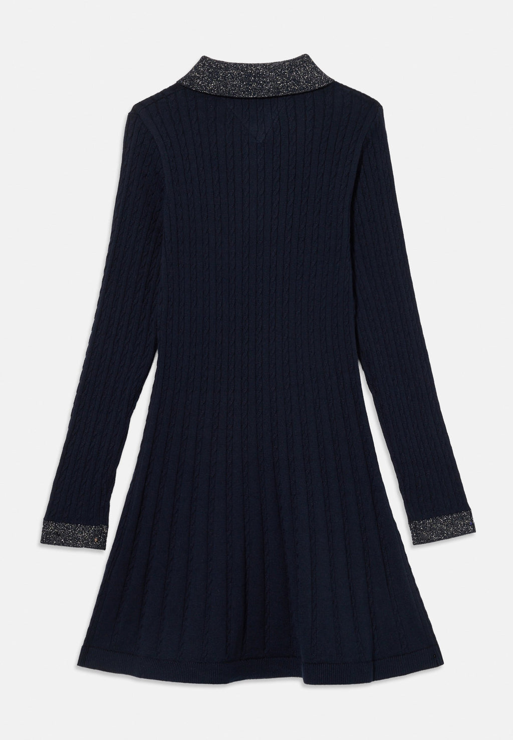 GLITTER MINI CABLE KNIT JUMPER DRESS Media 2