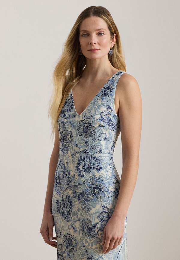 Lauren Ralph Lauren FLORAL BEADED TULLE GOWN