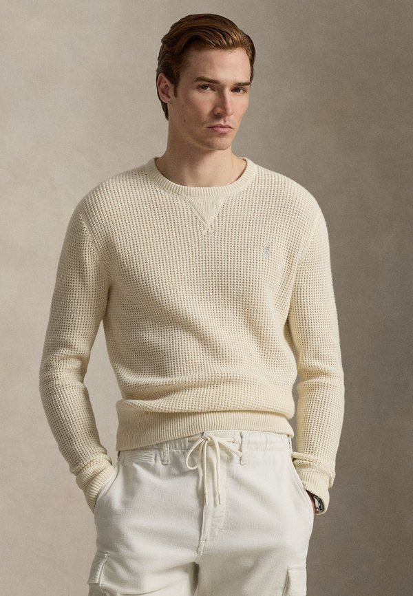 Polo Ralph Lauren WAFFLE-KNIT WOOL-COTTON SWEATER