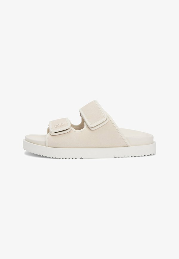 Tommy Hilfiger DOUBLE STRAP SERRATED - Mules - soft cream