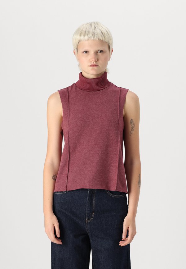 ONLY ONLMATTY SOFT ROLL NECK - Top - burgundy