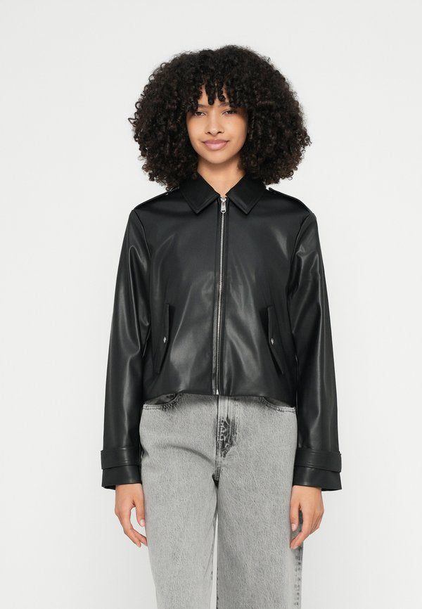 Calvin Klein Jeans MOTO JACKET - Faux leather jacket - black
