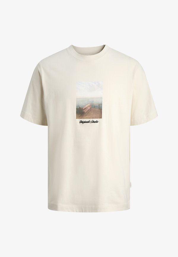 Jack & Jones T- - Print T-shirt - antique white