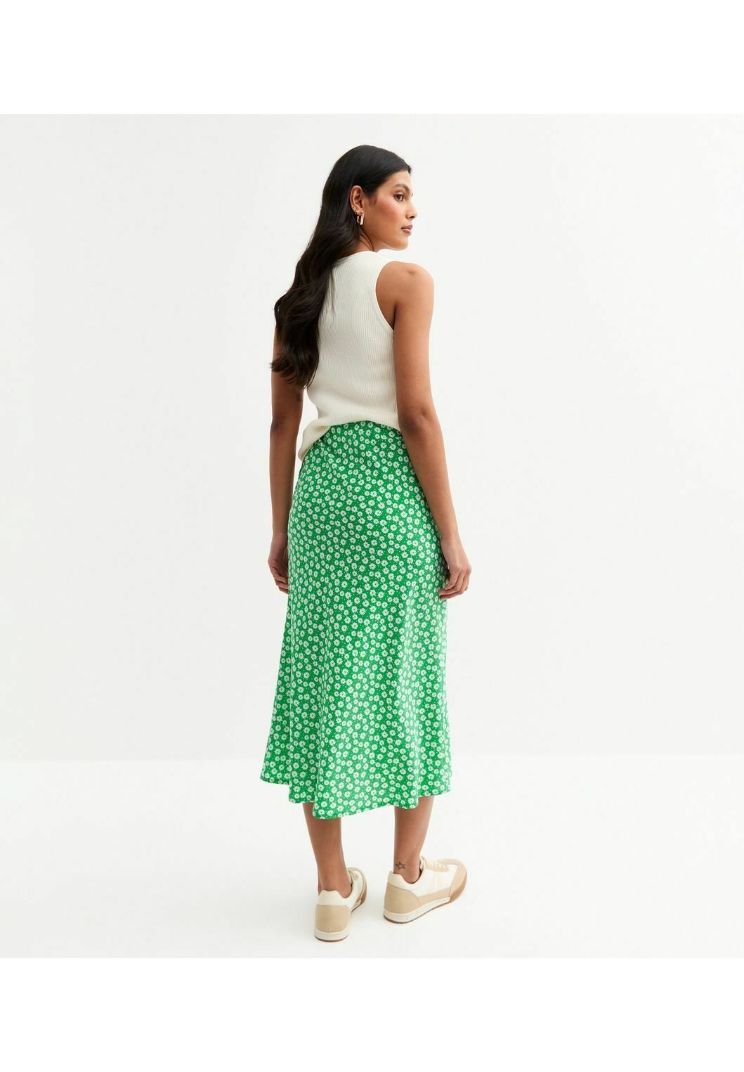 New Look DAISY PRINT BIAS CUT MIDI