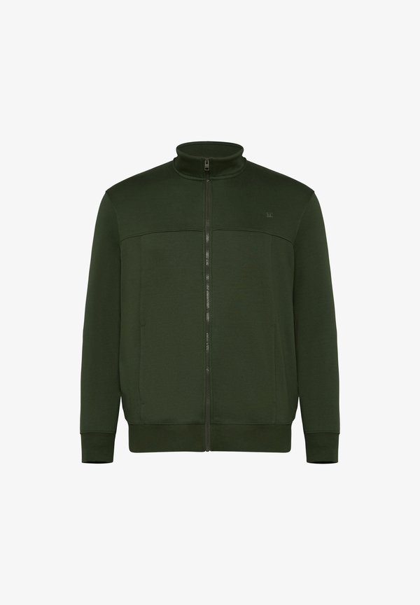 s.Oliver MIT STEHKRAGEN - Zip-up sweatshirt - tannengrün