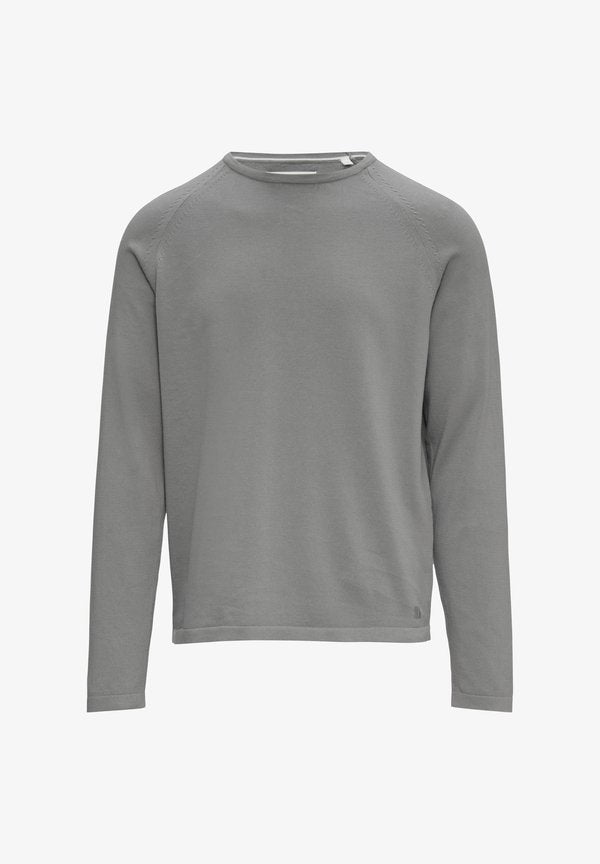 s.Oliver SHIRT MIT CREW NECK - Jumper - schiefergrau