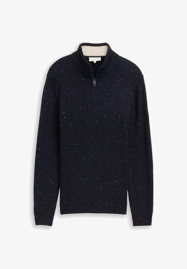 TOM TAILOR STRUCTURED TROYER - Jumper - navy melange multi neps