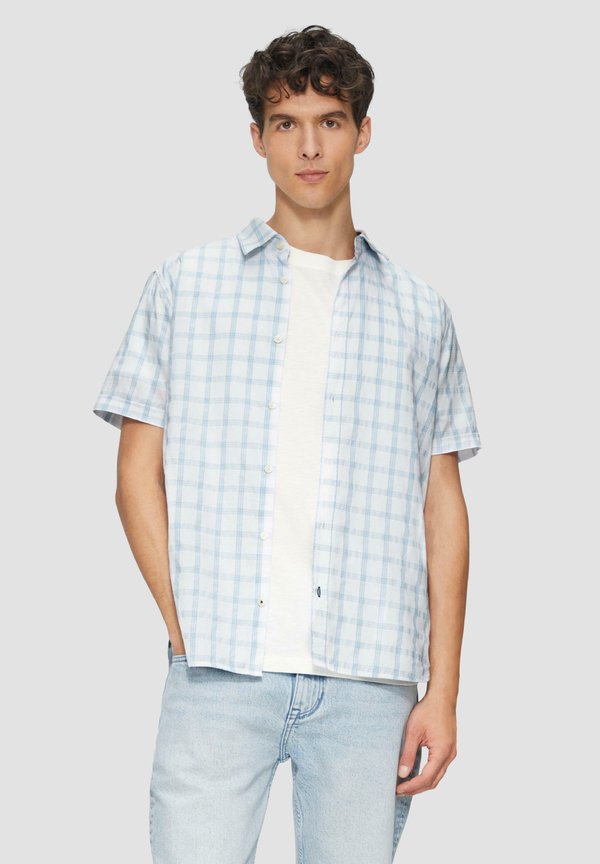 s.Oliver CHECKERED SHORT-SLEEVED   - Shirt - weiß