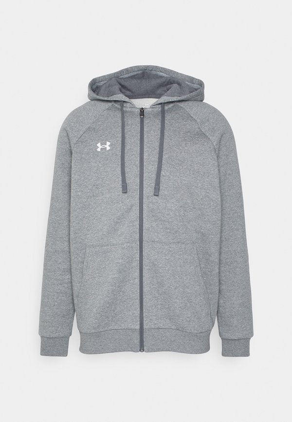 Under Armour RIVAL FLEECE - Zip-up sweatshirt - castlerock light heather/white