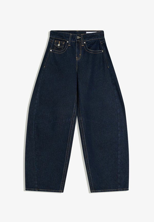 Bershka LOW-RISE SLOUCHY  - Wide Leg - royal blue