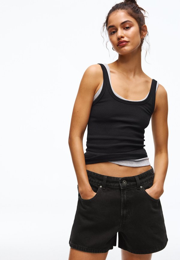Bershka Denim shorts - black