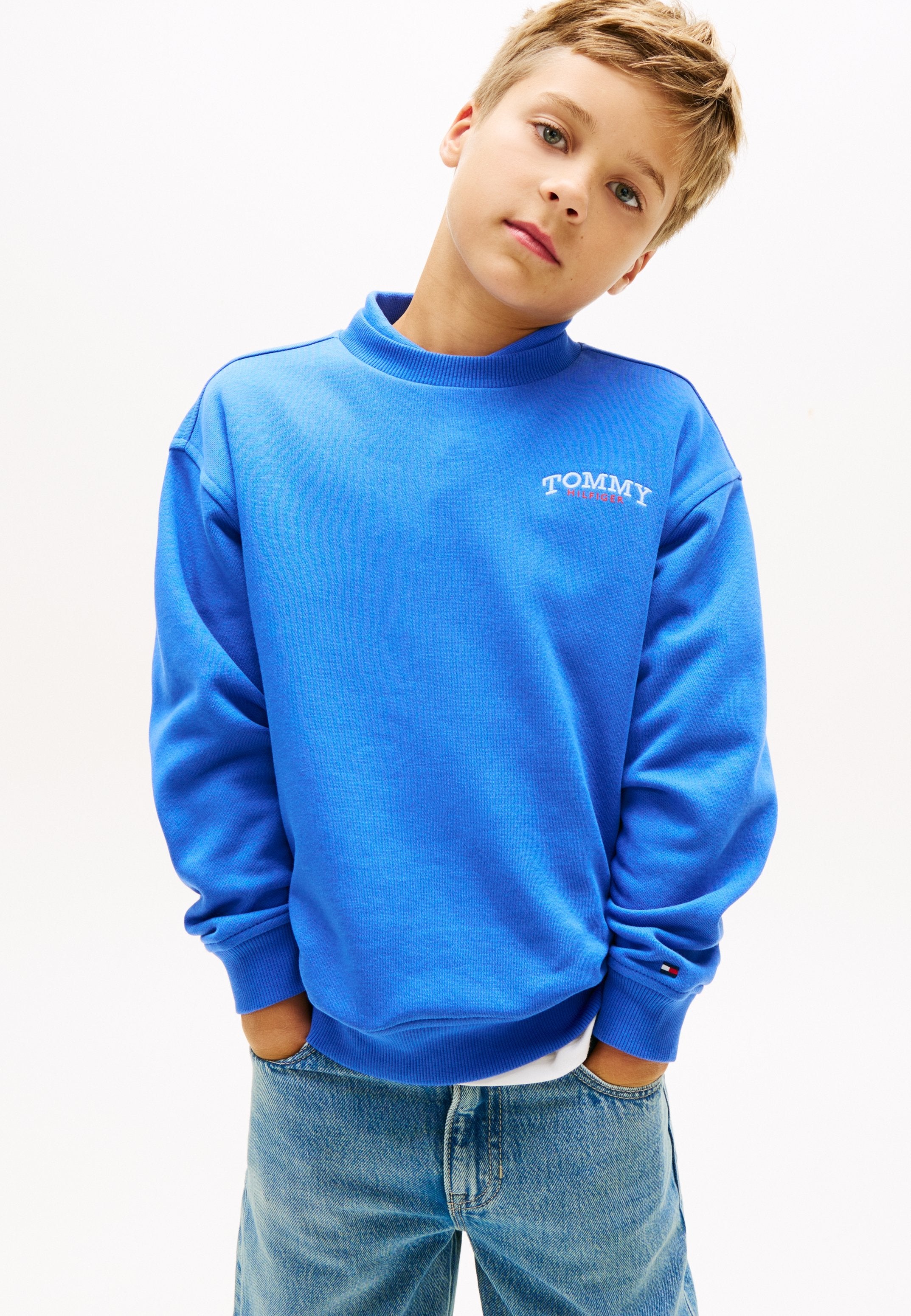 LOGO EMBROIDERY TERRY CREW NECK SWEATSHIRT Media 3