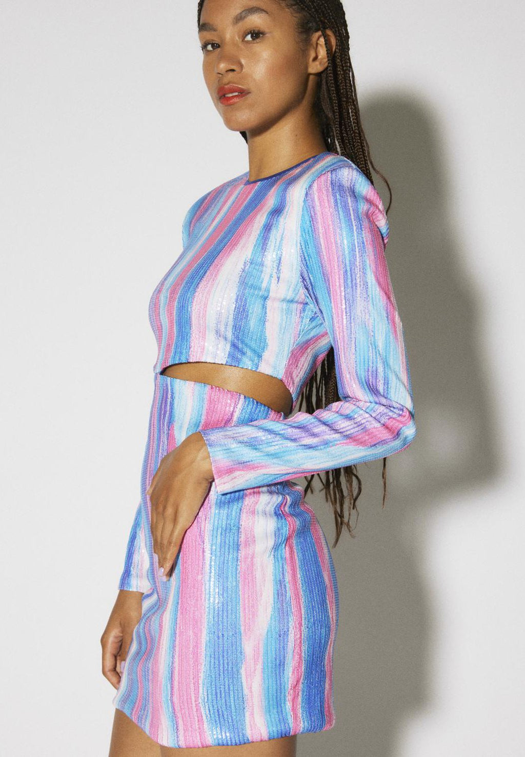 SOMETHINGNEW SEQUIN MINI DRESS