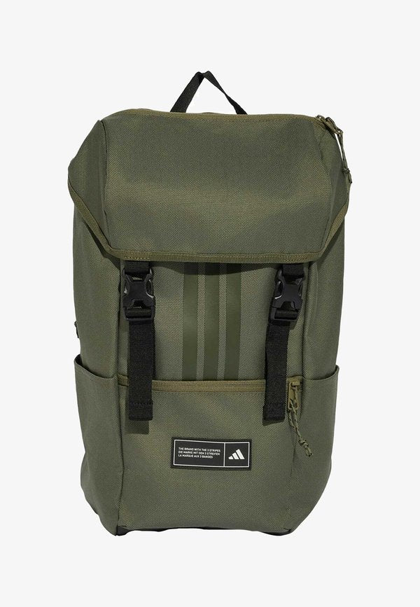 adidas Performance 3 STRIPES FLAP BACKPACK UNISEX - Hiking rucksack - olive strata   black