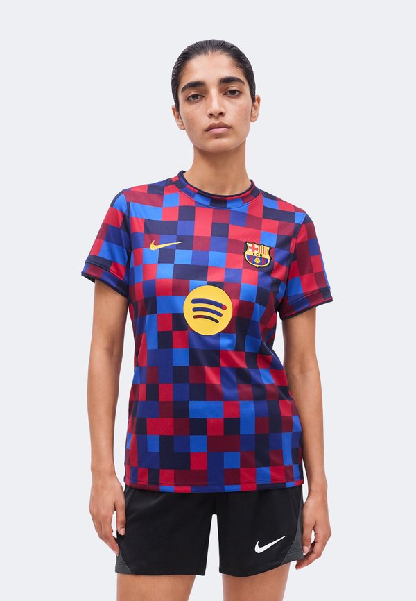 Nike Performance FC BARCELONA ACADEMY PRO PREMATCH HOME - Print T-shirt - noble red/blackened blue/mineral yellow