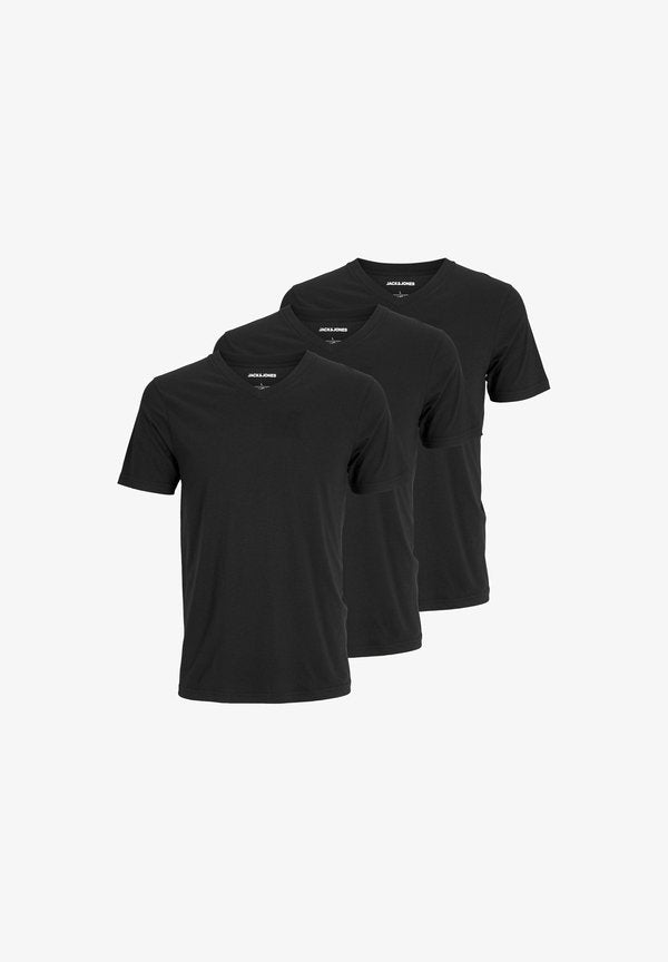Jack & Jones 3-pack Plain - Basic T-shirt - black